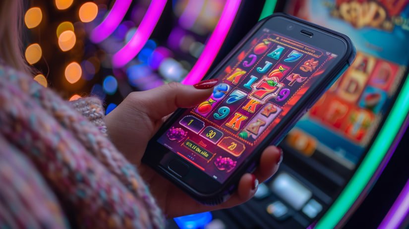Mobile phone displaying live match score with real-time updates